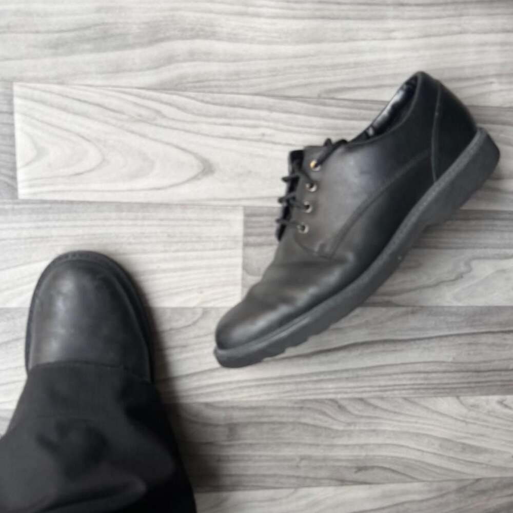 Rockport APM7315A Black Leather Chunky Oxford Dress Shoes